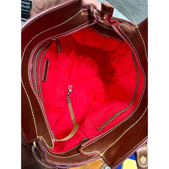 Dooney & Bourke Florentine Leather Small Winged Shopper Chestnut, bag A626470 - Picture 14 of 15